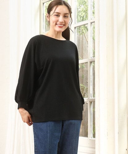 OLKKA11059 eur3 【WEB先行販売】【大きいサイズ】リップルボーダーカットソー