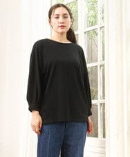 OLKKA11059 eur3(エウルキューブ) 【WEB先行販売】【大きいサイズ】リップルボーダーカットソー ブラック(94)
