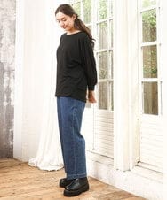 OLKKA11059 eur3(エウルキューブ) 【WEB先行販売】【大きいサイズ】リップルボーダーカットソー ブラック(94)
