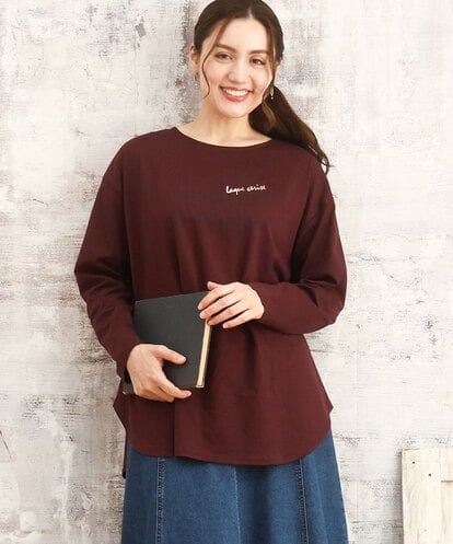 OLKKA22059 eur3 【WEB先行販売】【大きいサイズ】裾ラウンドロゴTシャツ
