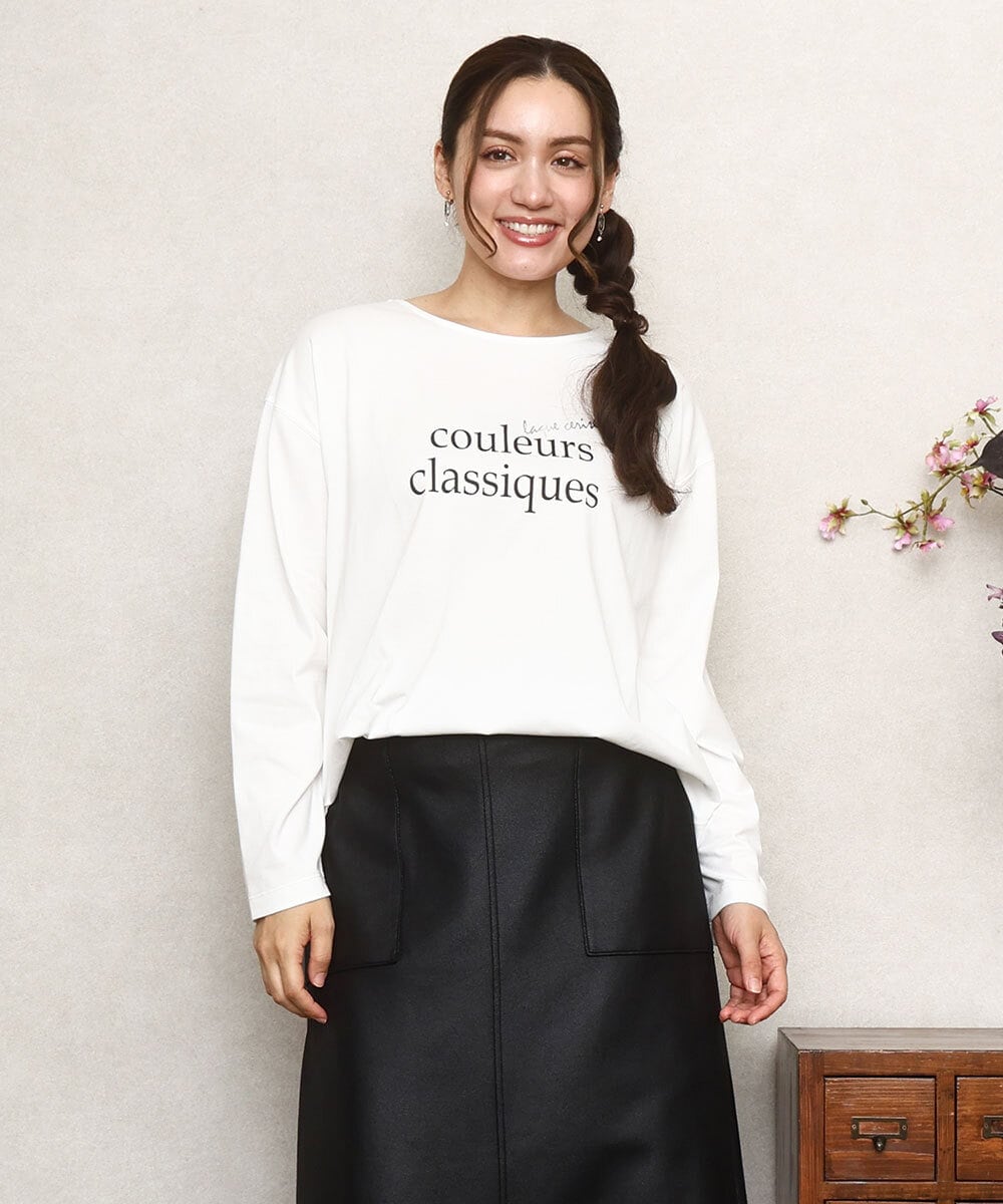 OLKKA22059 eur3(エウルキューブ) 【WEB先行販売】【大きいサイズ】裾ラウンドロゴTシャツ ホワイト(90)