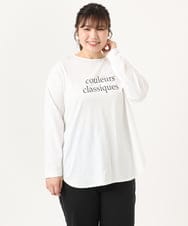 OLKKA22059 eur3(エウルキューブ) 【WEB先行販売】【大きいサイズ】裾ラウンドロゴTシャツ ホワイト(90)
