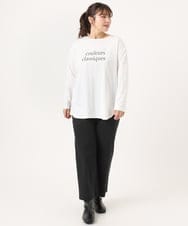 OLKKA22059 eur3(エウルキューブ) 【WEB先行販売】【大きいサイズ】裾ラウンドロゴTシャツ ホワイト(90)