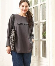OLKKA22059 eur3(エウルキューブ) 【WEB先行販売】【大きいサイズ】裾ラウンドロゴTシャツ グレー(92)