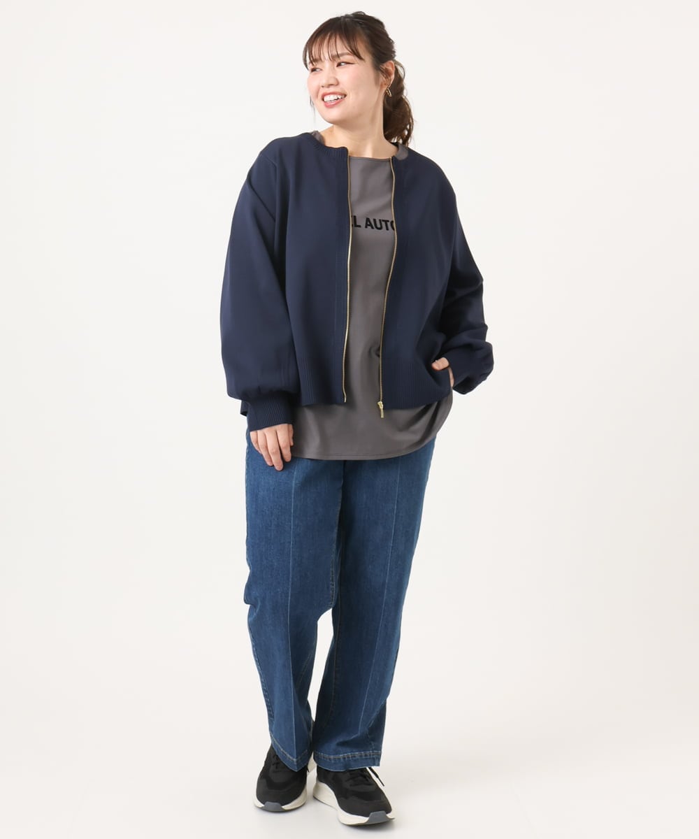 OLKKA22059 eur3(エウルキューブ) 【WEB先行販売】【大きいサイズ】裾ラウンドロゴTシャツ グレー(92)