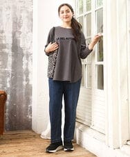 OLKKA22059 eur3(エウルキューブ) 【WEB先行販売】【大きいサイズ】裾ラウンドロゴTシャツ グレー(92)