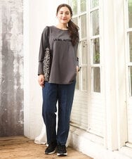 OLKKA22059 eur3(エウルキューブ) 【WEB先行販売】【大きいサイズ】裾ラウンドロゴTシャツ グレー(92)