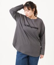 OLKKA22059 eur3(エウルキューブ) 【WEB先行販売】【大きいサイズ】裾ラウンドロゴTシャツ グレー(92)
