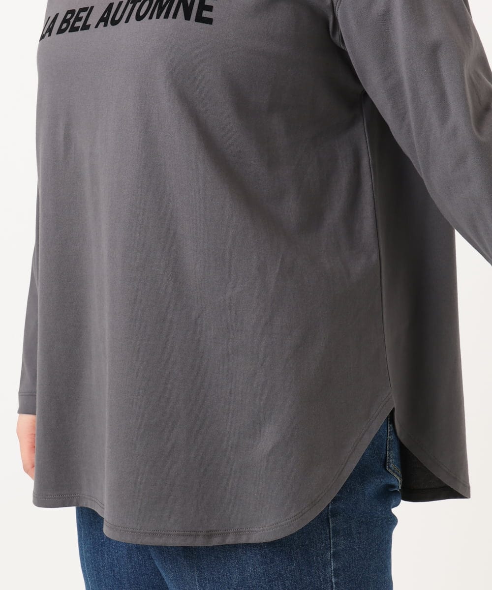 OLKKA22059 eur3(エウルキューブ) 【WEB先行販売】【大きいサイズ】裾ラウンドロゴTシャツ グレー(92)