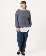 OLKKA24099 eur3(エウルキューブ) 【WEB先行販売】【大きいサイズ】シャツレイヤード風カットソー グレー(92)