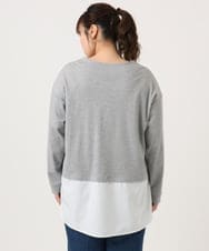 OLKKA24099 eur3(エウルキューブ) 【WEB先行販売】【大きいサイズ】シャツレイヤード風カットソー グレー(92)