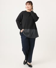 OLKKA24099 eur3(エウルキューブ) 【WEB先行販売】【大きいサイズ】シャツレイヤード風カットソー ブラック(94)