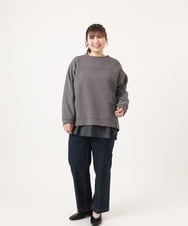 OLKKA24099 eur3(エウルキューブ) 【WEB先行販売】【大きいサイズ】シャツレイヤード風カットソー ブラック(94)