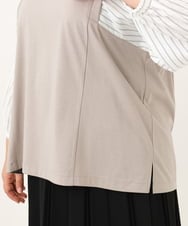 OLKKD03079 eur3(エウルキューブ) 【大きいサイズ】異素材ドッキングブトップス グレージュ