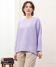 OLKKD06069 eur3(エウルキューブ) 【WEB先行販売】【大きいサイズ】シャーリングリップルカットソー ラベンダー