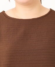 OLKKD06069 eur3(エウルキューブ) 【WEB先行販売】【大きいサイズ】シャーリングリップルカットソー ダークブラウン