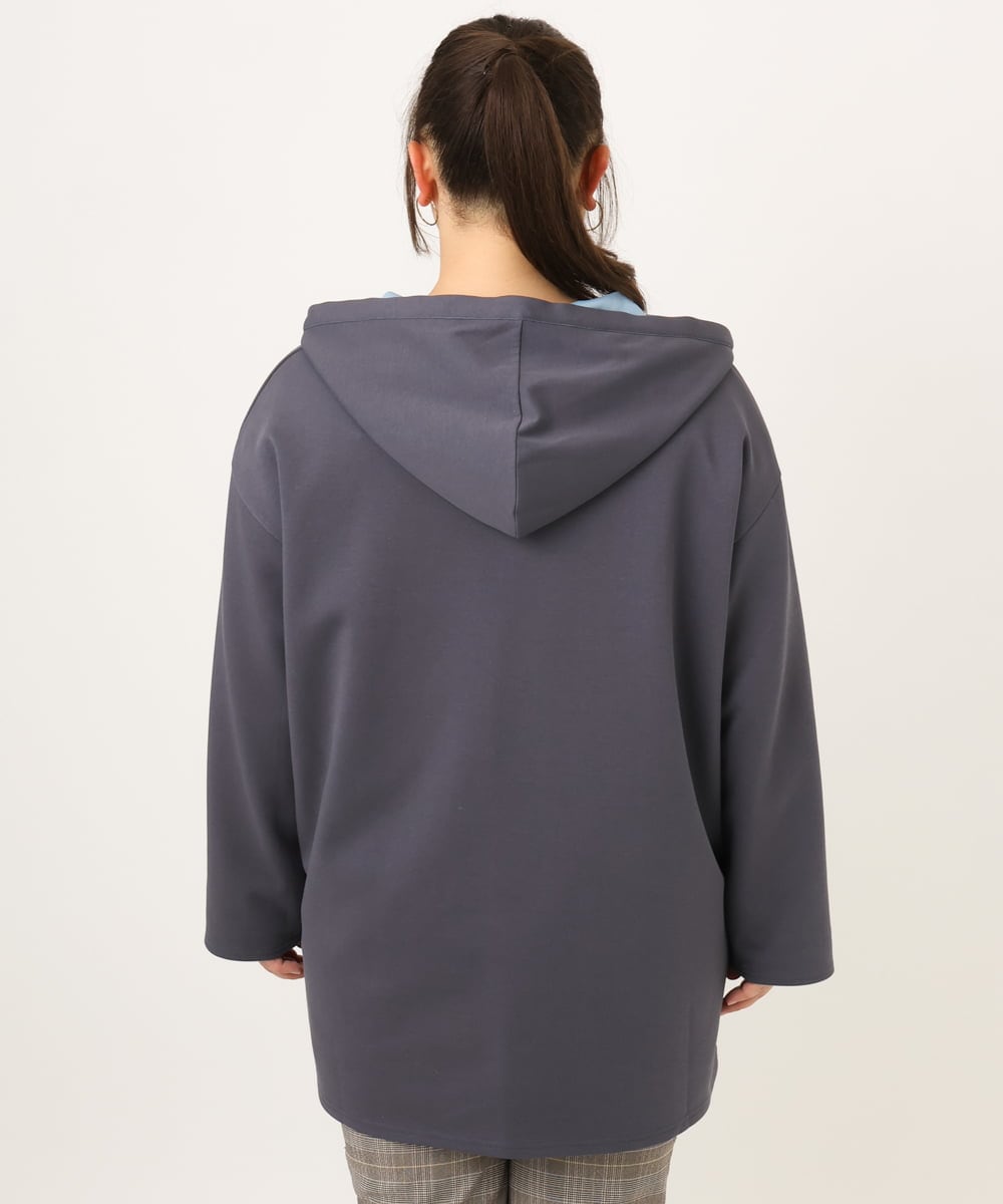 OLKKD07099 eur3(エウルキューブ) 【大きいサイズ】ダンボールリバーフーディトップス グレー