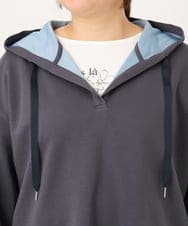 OLKKD07099 eur3(エウルキューブ) 【大きいサイズ】ダンボールリバーフーディトップス グレー