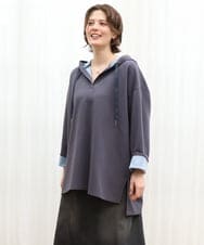 OLKKD07099 eur3(エウルキューブ) 【大きいサイズ】ダンボールリバーフーディトップス グレー