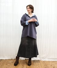 OLKKD07099 eur3(エウルキューブ) 【大きいサイズ】ダンボールリバーフーディトップス グレー