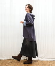 OLKKD07099 eur3(エウルキューブ) 【大きいサイズ】ダンボールリバーフーディトップス グレー