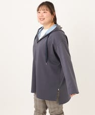 OLKKD07099 eur3(エウルキューブ) 【大きいサイズ】ダンボールリバーフーディトップス グレー