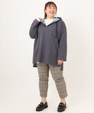 OLKKD07099 eur3(エウルキューブ) 【大きいサイズ】ダンボールリバーフーディトップス グレー