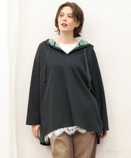 OLKKD07099 eur3(エウルキューブ) 【大きいサイズ】ダンボールリバーフーディトップス ブラック