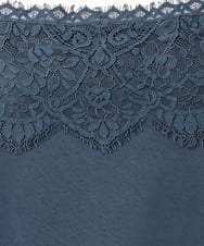OLKKD08119 eur3(エウルキューブ) 【大きいサイズ】レースキャミ×袖シア―トップスセット ブルー