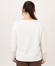 OLKKD08119 eur3(エウルキューブ) 【大きいサイズ】レースキャミ×袖シア―トップスセット ブルー