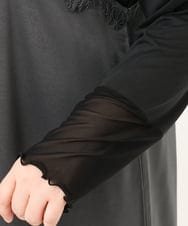 OLKKD08119 eur3(エウルキューブ) 【大きいサイズ】レースキャミ×袖シア―トップスセット ダークグレー