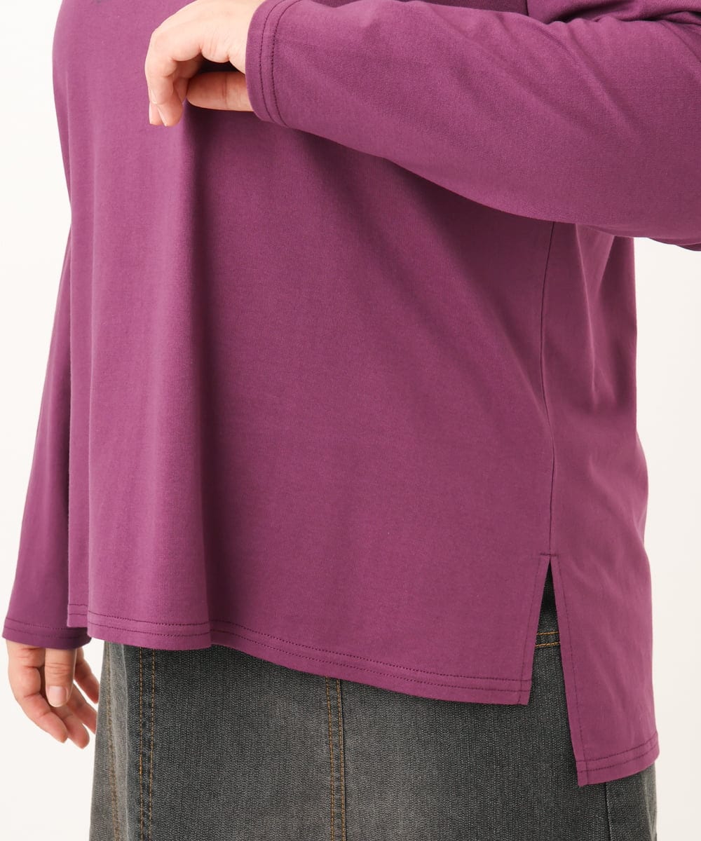 OLKKD09064 eur3(エウルキューブ) 【WEB先行販売】【大きいサイズ】ドロップショルダーロゴTシャツ ワイン