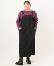 OLKKD09064 eur3(エウルキューブ) 【WEB先行販売】【大きいサイズ】ドロップショルダーロゴTシャツ ワイン