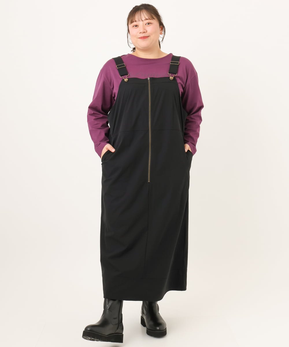 OLKKD09064 eur3(エウルキューブ) 【WEB先行販売】【大きいサイズ】ドロップショルダーロゴTシャツ ワイン