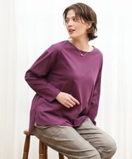 OLKKD09064 eur3(エウルキューブ) 【WEB先行販売】【大きいサイズ】ドロップショルダーロゴTシャツ ワイン