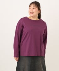 OLKKD09064 eur3(エウルキューブ) 【WEB先行販売】【大きいサイズ】ドロップショルダーロゴTシャツ ワイン