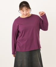 OLKKD09064 eur3(エウルキューブ) 【WEB先行販売】【大きいサイズ】ドロップショルダーロゴTシャツ ワイン