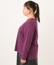 OLKKD09064 eur3(エウルキューブ) 【WEB先行販売】【大きいサイズ】ドロップショルダーロゴTシャツ ワイン