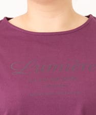 OLKKD09064 eur3(エウルキューブ) 【WEB先行販売】【大きいサイズ】ドロップショルダーロゴTシャツ ワイン