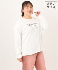 OLKKD09064 eur3(エウルキューブ) 【WEB先行販売】【大きいサイズ】ドロップショルダーロゴTシャツ ホワイト