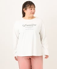 OLKKD09064 eur3(エウルキューブ) 【WEB先行販売】【大きいサイズ】ドロップショルダーロゴTシャツ ホワイト