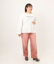 OLKKD09064 eur3(エウルキューブ) 【WEB先行販売】【大きいサイズ】ドロップショルダーロゴTシャツ ホワイト
