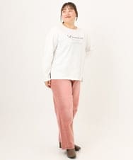 OLKKD09064 eur3(エウルキューブ) 【WEB先行販売】【大きいサイズ】ドロップショルダーロゴTシャツ ホワイト