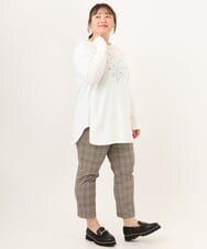 OLKKD10064 eur3(エウルキューブ) 【WEB先行販売】【大きいサイズ】プリント長袖Tシャツ ホワイト