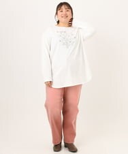 OLKKD10064 eur3(エウルキューブ) 【WEB先行販売】【大きいサイズ】プリント長袖Tシャツ ホワイト