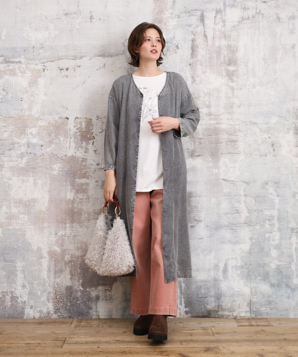 OLKKD10064 eur3(エウルキューブ) 【WEB先行販売】【大きいサイズ】プリント長袖Tシャツ ホワイト