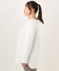 OLKKD10064 eur3(エウルキューブ) 【WEB先行販売】【大きいサイズ】プリント長袖Tシャツ ホワイト
