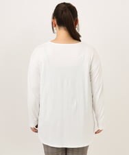 OLKKD10064 eur3(エウルキューブ) 【WEB先行販売】【大きいサイズ】プリント長袖Tシャツ ホワイト