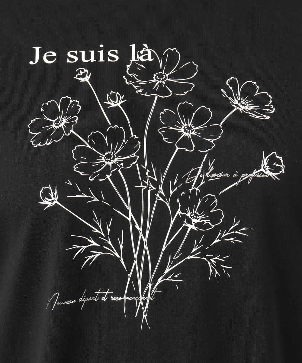 OLKKD10064 eur3(エウルキューブ) 【WEB先行販売】【大きいサイズ】プリント長袖Tシャツ ブラック