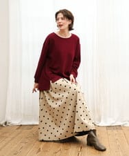 OLKKD11089 eur3(エウルキューブ) 【大きいサイズ】袖リブイレヘムカットソー ワイン